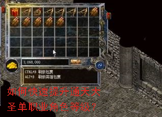 如何快速提升通天大圣单职业角色等级? 如何快速提升通天大圣单职业角色等级?