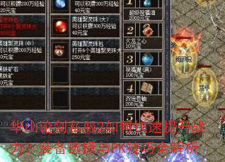 华山论剑私服2如何快速提升战力?装备选择与PK技巧全解析 华山论剑私服2如何快速提升战力?装备选择与PK技巧全解析