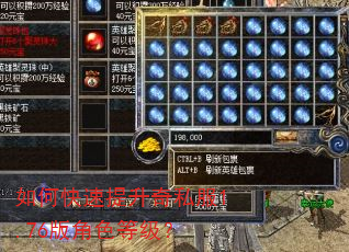 如何快速提升奇私服1.76版角色等级? 如何快速提升奇私服1.76版角色等级?