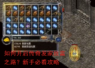 如何开启传奇发家致富之路?新手必看攻略 如何开启传奇发家致富之路?新手必看攻略